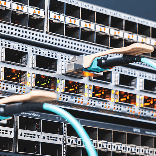 Network cables in server